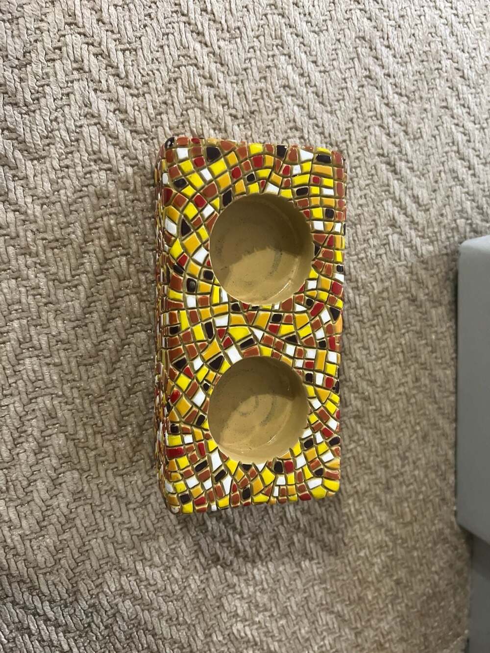 Barcino Designs Hand Painted Mosaic Dual Tea Light Candle Holder Gaudi Style